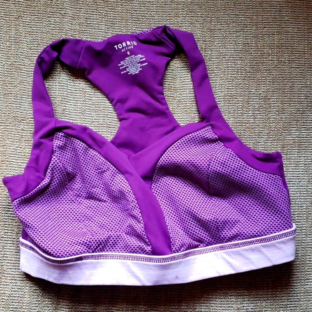 TORRID Purple Mesh Racerback Sports Bra: Torrid Size 0